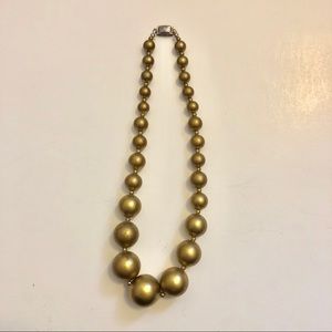 Wooden Bead Gold Necklace